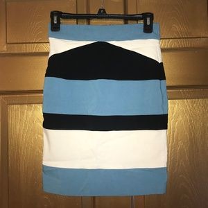 XOXO Blue/Black/White Pencil Skirt 3/4 S